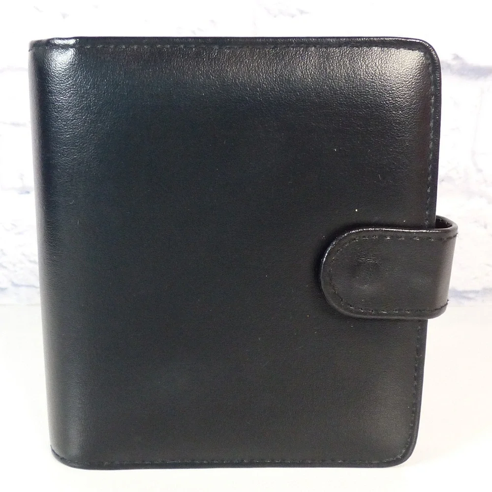 Small Personal Day Planner Faux Leather Black Strap 6X5.5 Small Organizer Office
